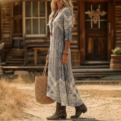 Beatriz | Vintage Long Sleeve Casual Dress — Alfa Empire, view 4