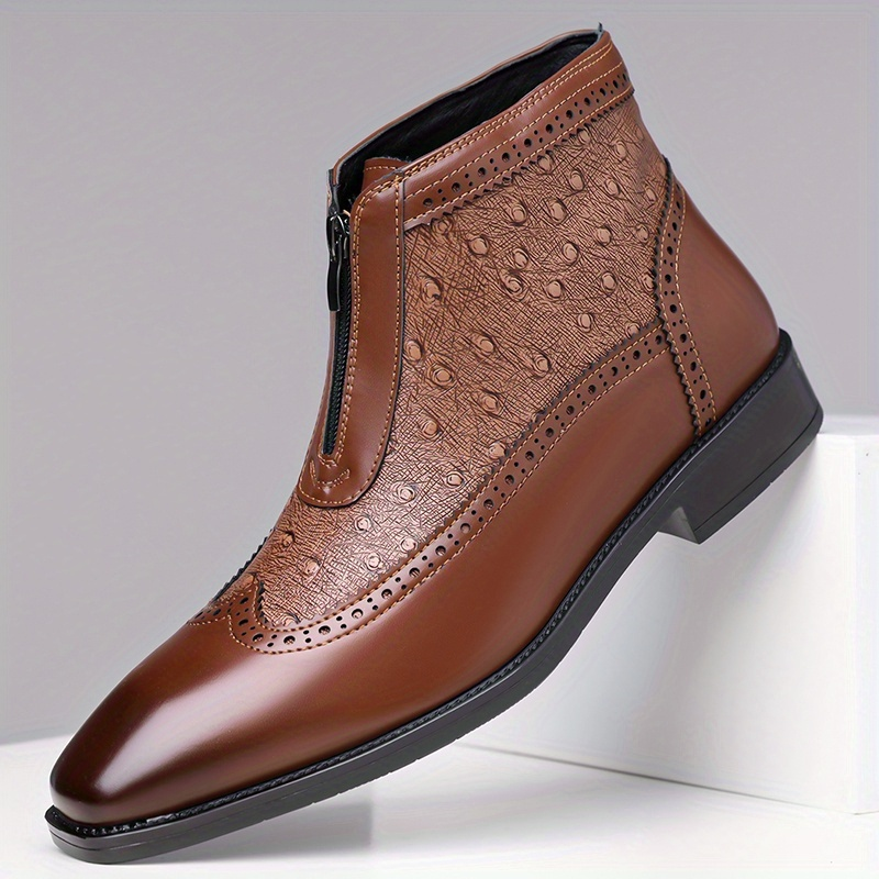 Belmar | High Cut Ostrich Shoes — Brown — Alfa Empire, view 1