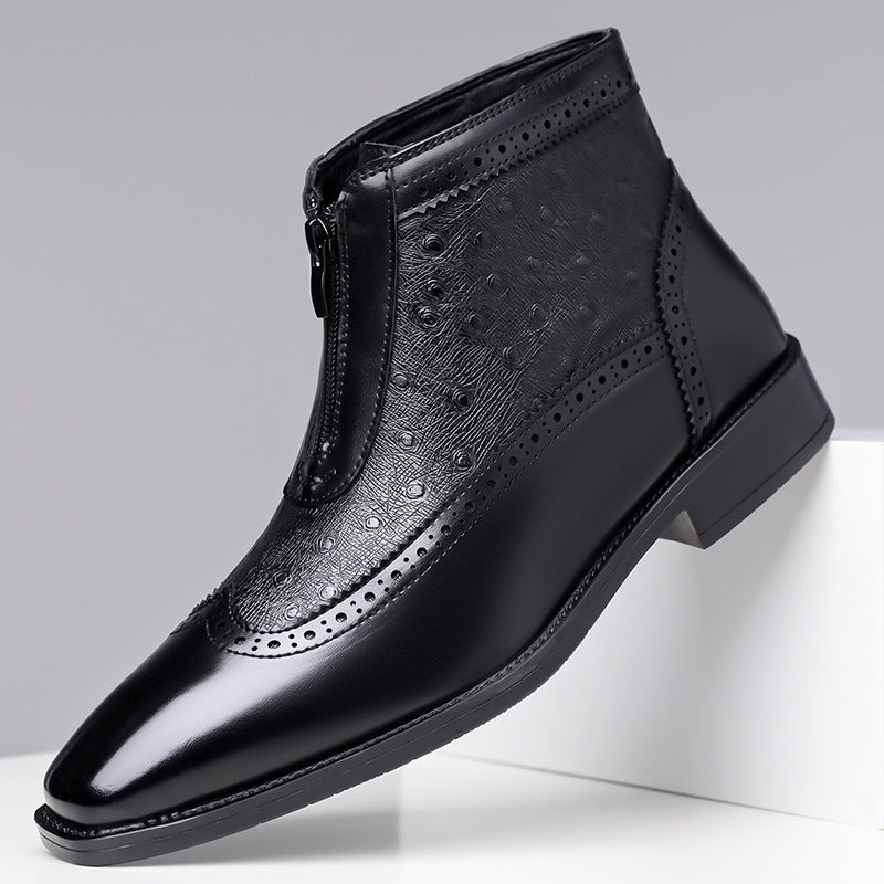 Belmar | High Cut Ostrich Shoes — Black — Alfa Empire, view 2