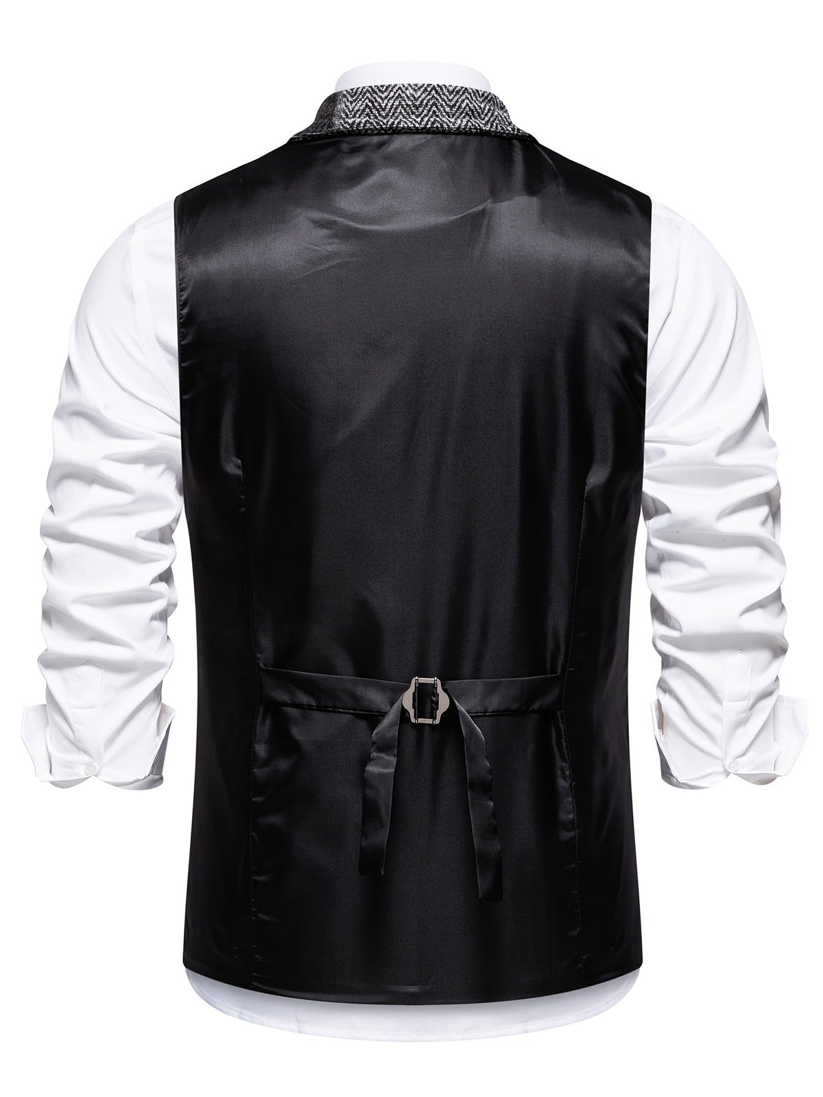 Benedict | Patchwork Vest with Herringbone Pattern — Alfa Empire, view 9