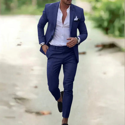 Benjamin | Refined Tailored Three-Piece Suit — Blue — Alfa Empire, view 1