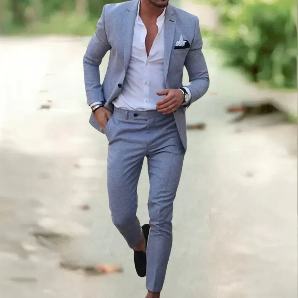 Benjamin | Refined Tailored Three-Piece Suit — Grey — Alfa Empire, view 2