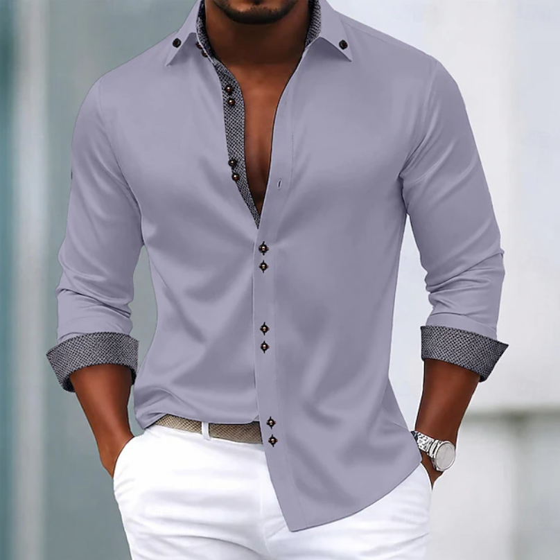 Brodie | Classic Collar Everyday Shirt — Grey — Alfa Empire, view 4