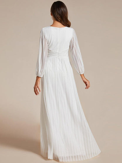 Sequin Long Lantern Sleeves Maxi Wedding Guest Dress