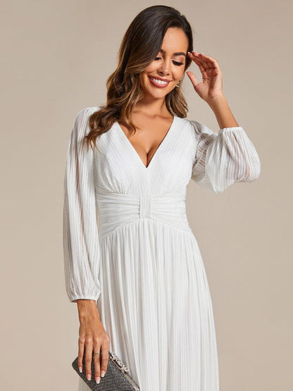 Sequin Long Lantern Sleeves Maxi Wedding Guest Dress
