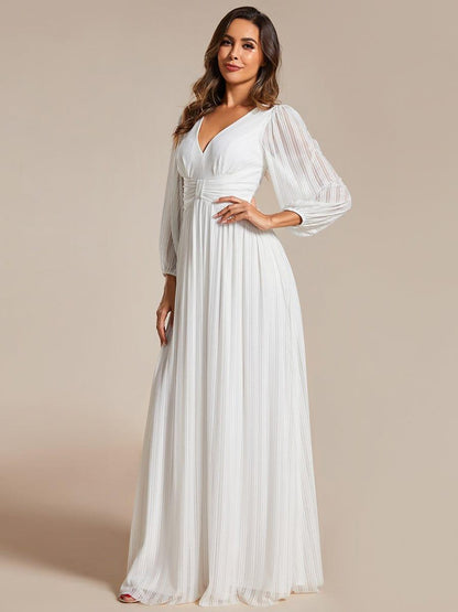 Sequin Long Lantern Sleeves Maxi Wedding Guest Dress
