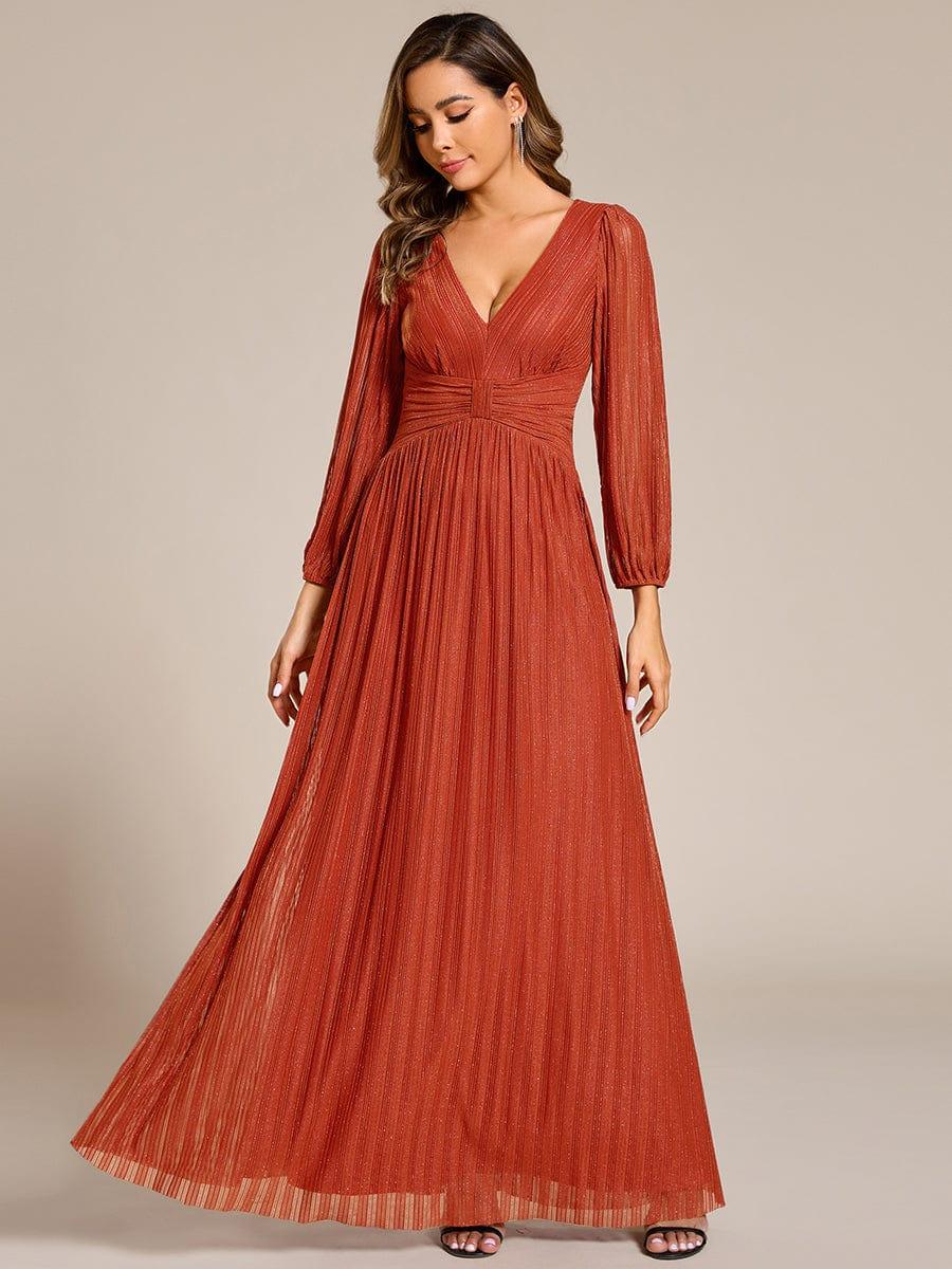 Sequin Long Lantern Sleeves Maxi Wedding Guest Dress
