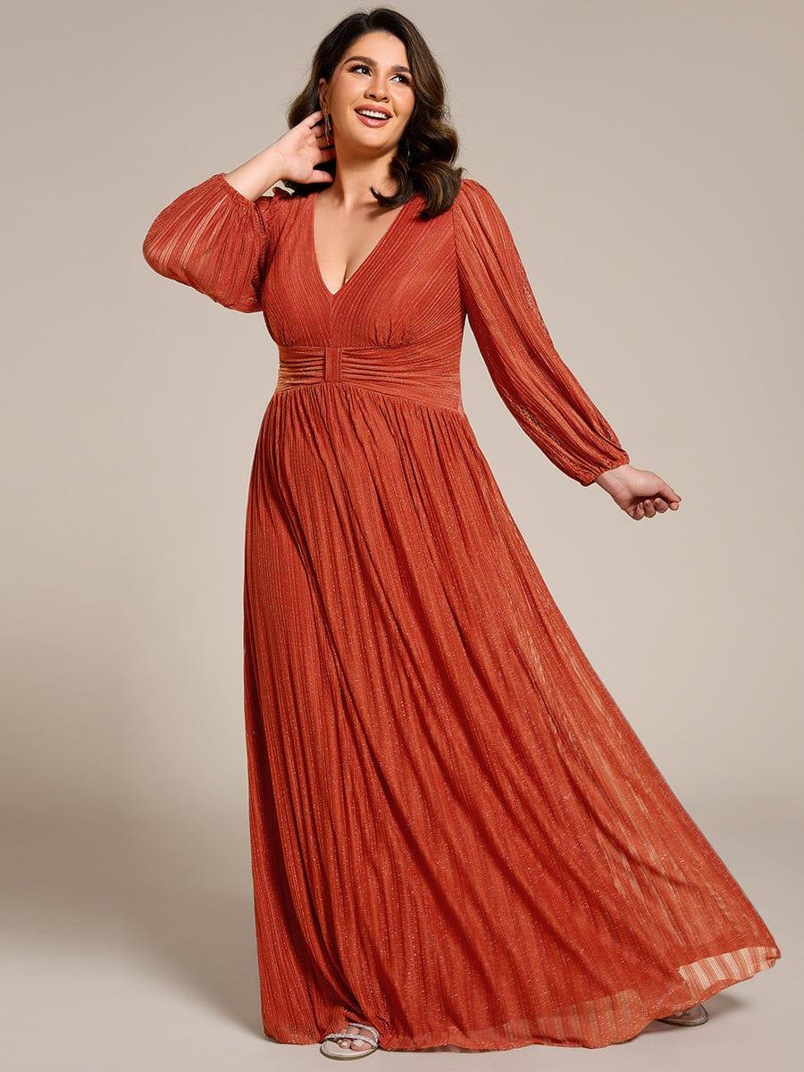 Sequin Long Lantern Sleeves Maxi Wedding Guest Dress