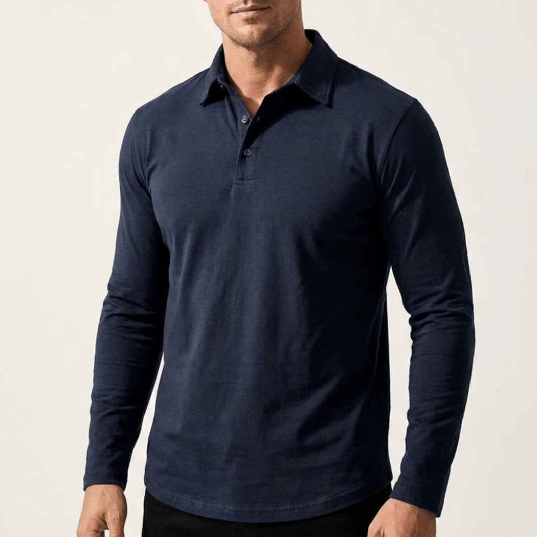 Callan | Casual Long Sleeve Collared Polo — Alfa Empire, view 1
