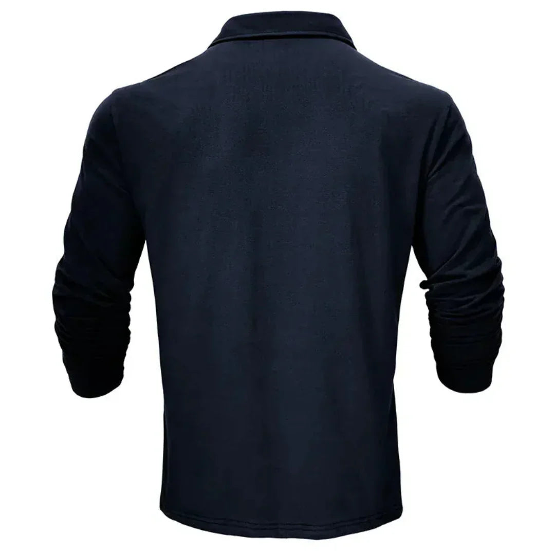 Callan | Casual Long Sleeve Collared Polo — Alfa Empire, view 5