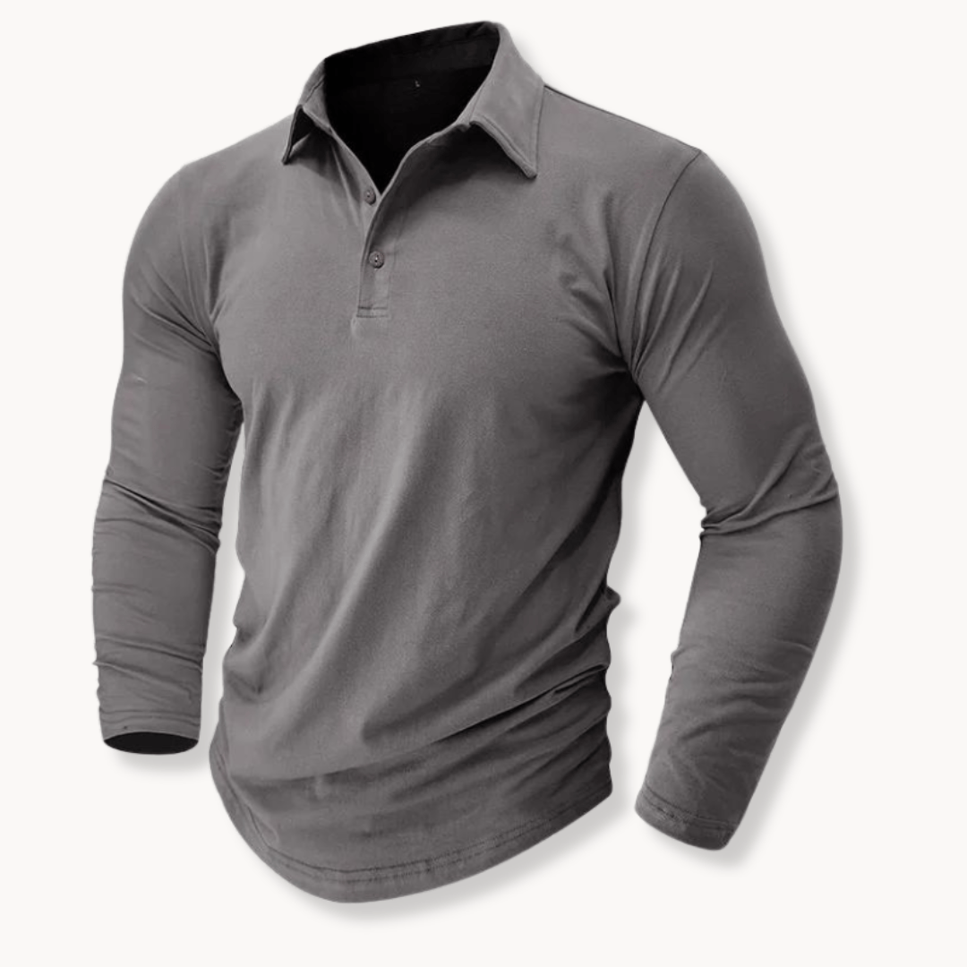 Callan | Casual Long Sleeve Collared Polo — Alfa Empire, view 12