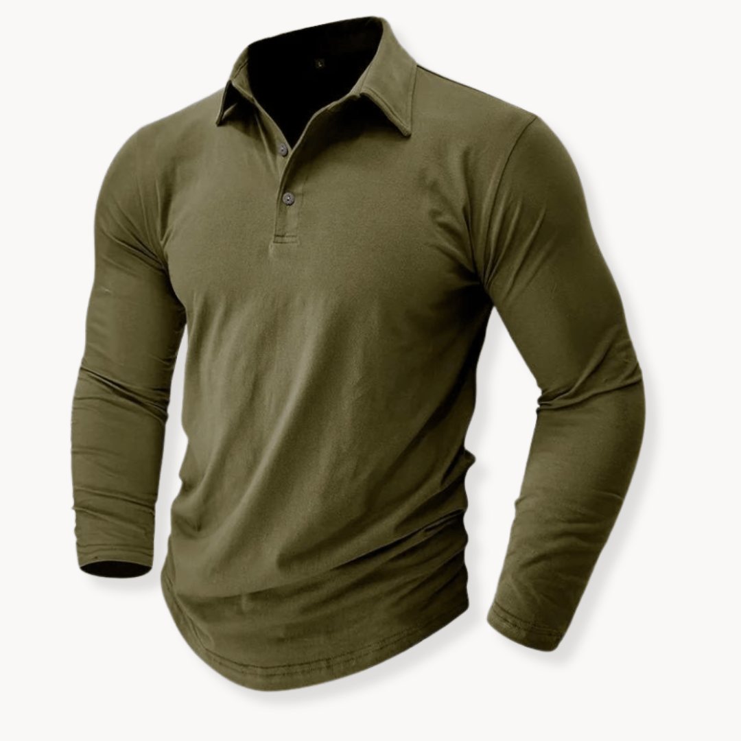 Callan | Casual Long Sleeve Collared Polo — Alfa Empire, view 14