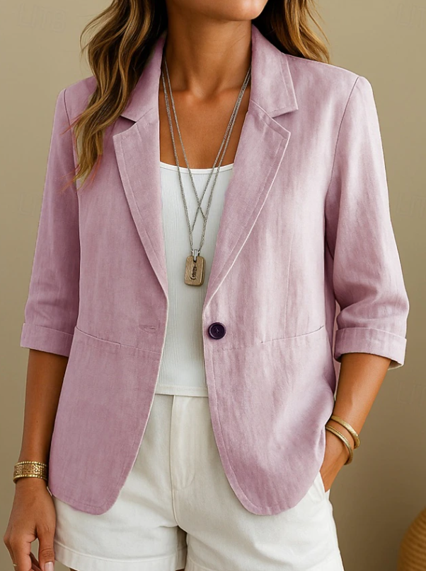 Camille | Refined Tailored Everyday Blazer — Pink — Alfa Empire, view 1