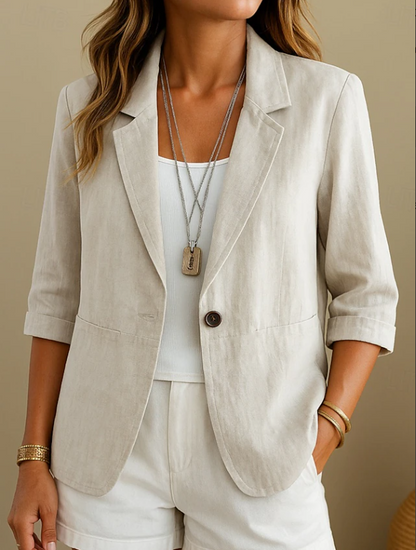 Camille | Refined Tailored Everyday Blazer — Gray — Alfa Empire, view 3