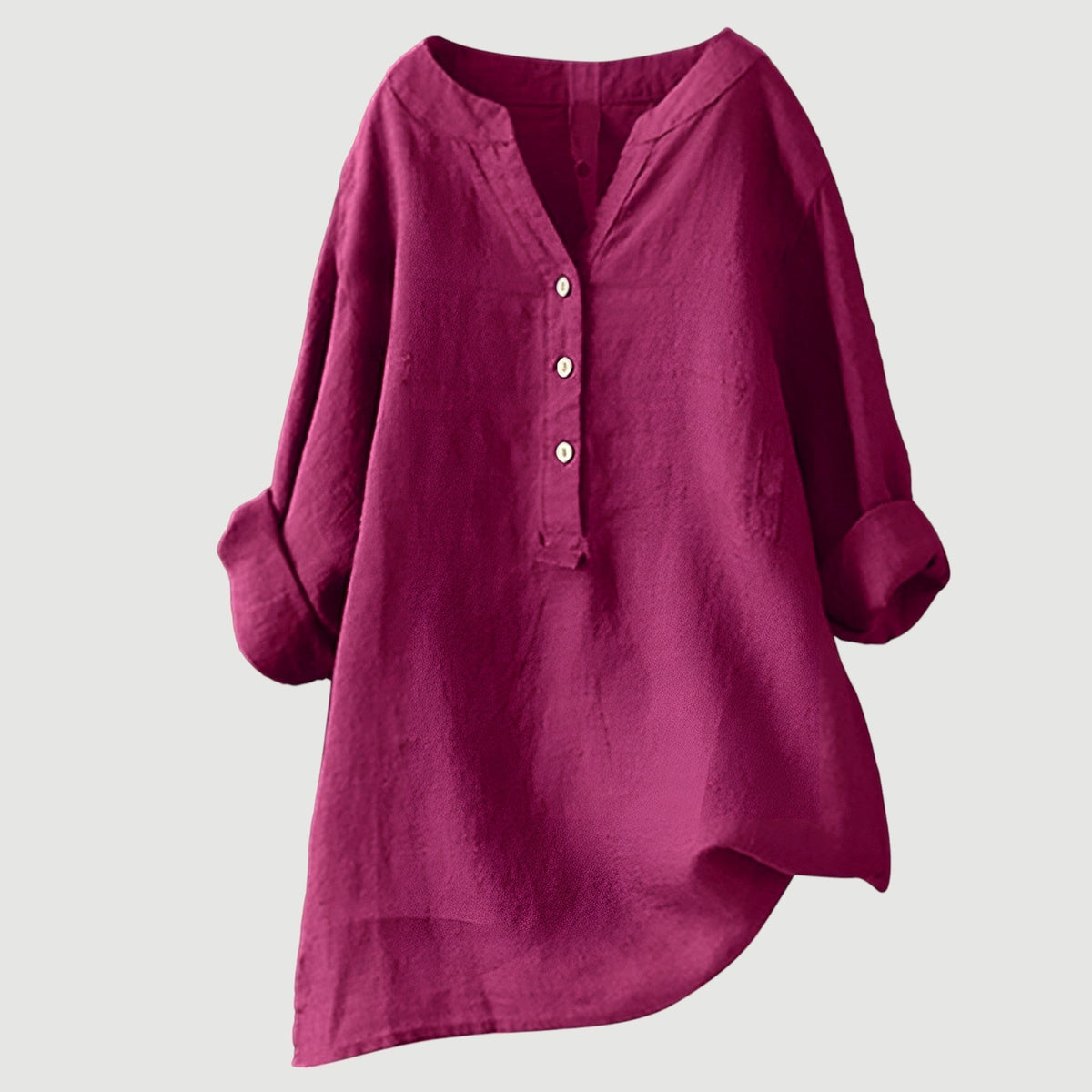 Cassia | Refined V-Neck Button-Down Shirt — Alfa Empire, view 4