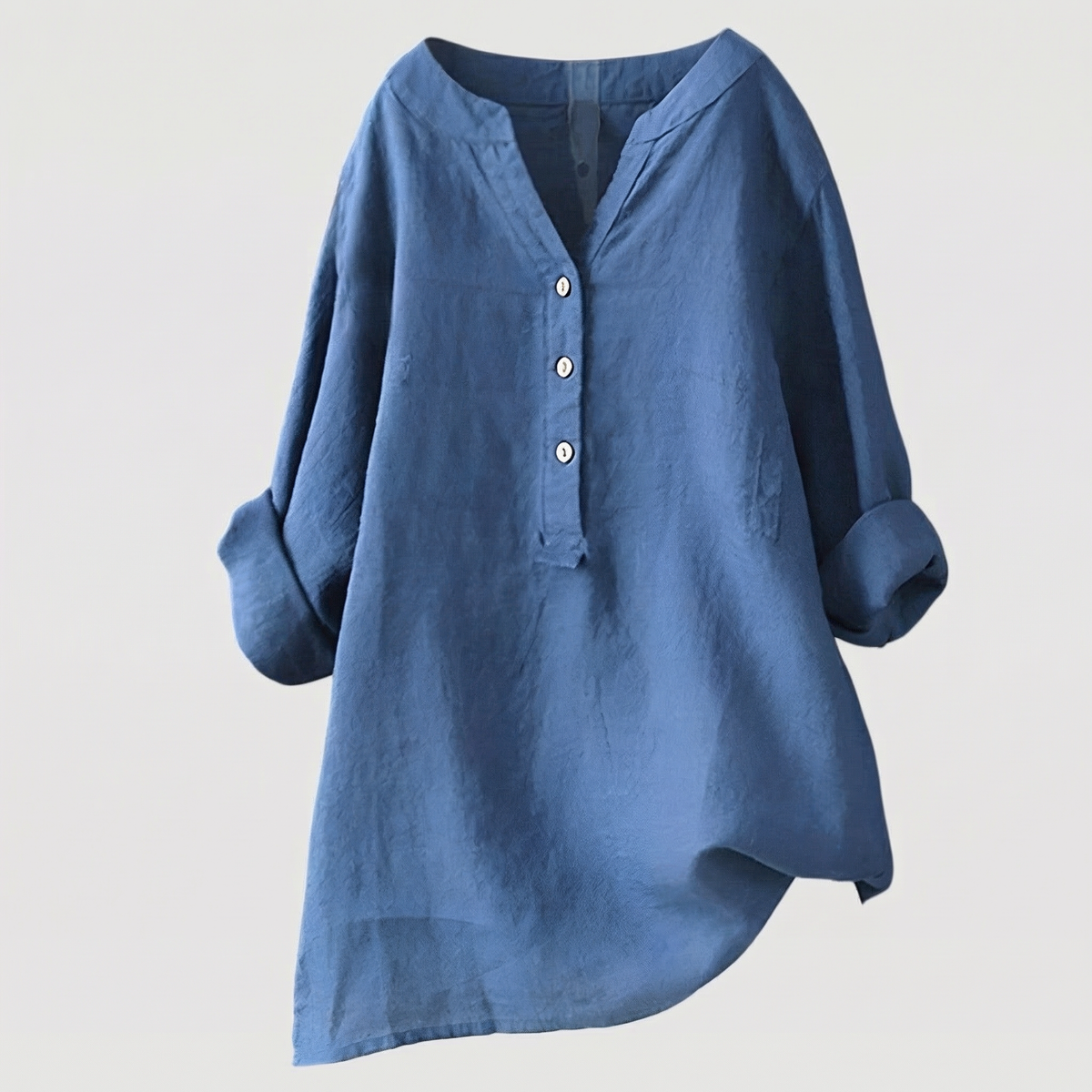 Cassia | Refined V-Neck Button-Down Shirt — Alfa Empire, view 6