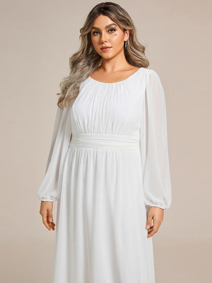 Plus Size Chiffon See-Through Puff Sleeve Mother Dress