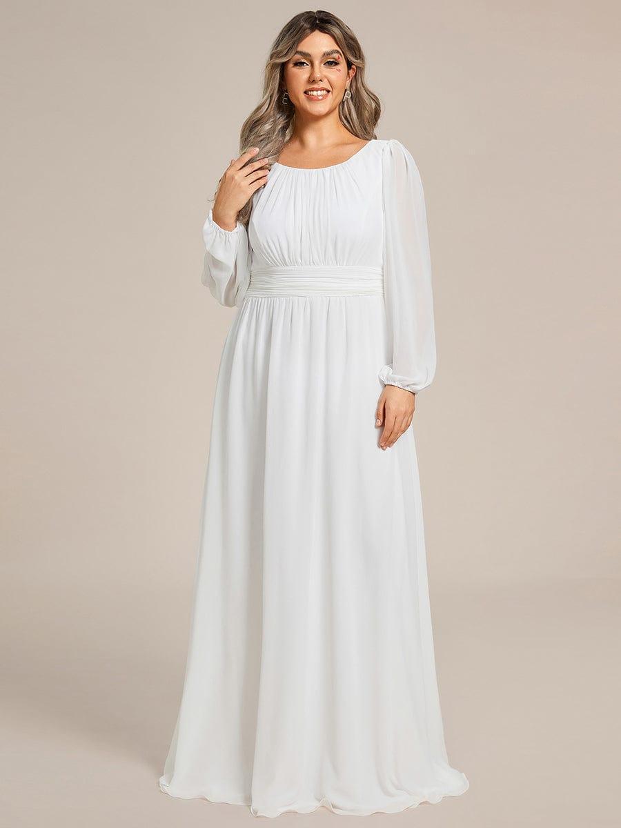 Plus Size Chiffon See-Through Puff Sleeve Mother Dress