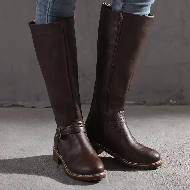 Celestine | Orthopedic Leather Boots — Dark Brown — Alfa Empire, view 2