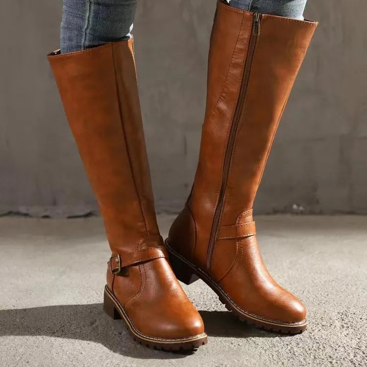Celestine | Orthopedic Leather Boots — Light Brown — Alfa Empire, view 4