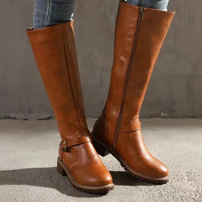 Celestine | Orthopedic Leather Boots — Light Brown — Alfa Empire, view 4