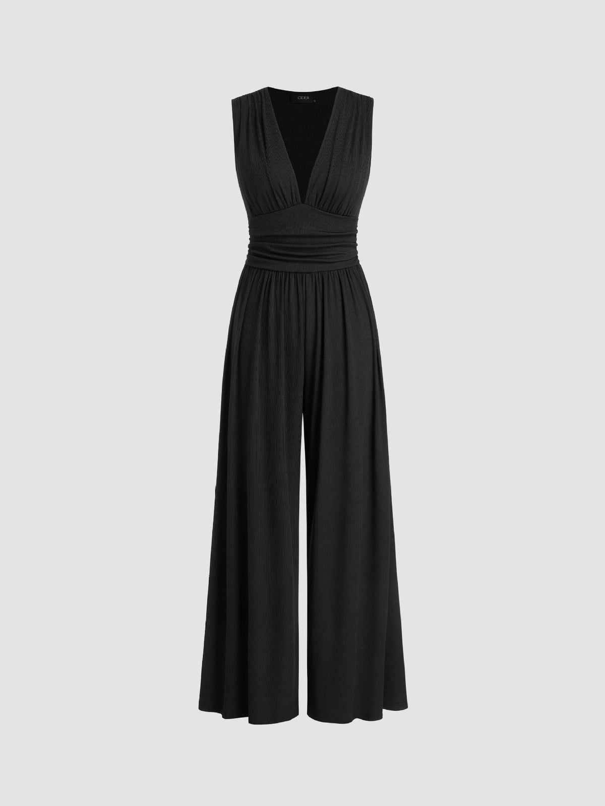 Celestine | Chic Sleeveless Wide-Leg Jumpsuit — Black — Alfa Empire, view 2