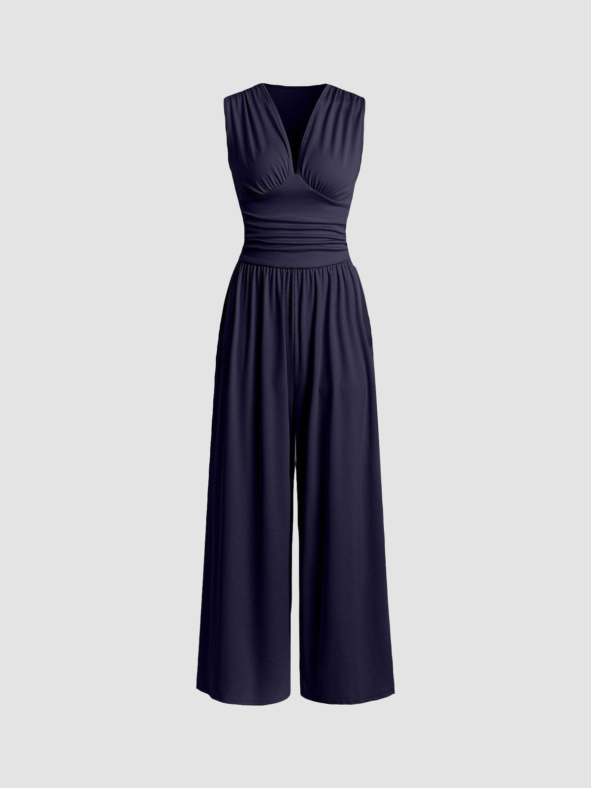 Celestine | Chic Sleeveless Wide-Leg Jumpsuit — Navy Blue — Alfa Empire, view 5