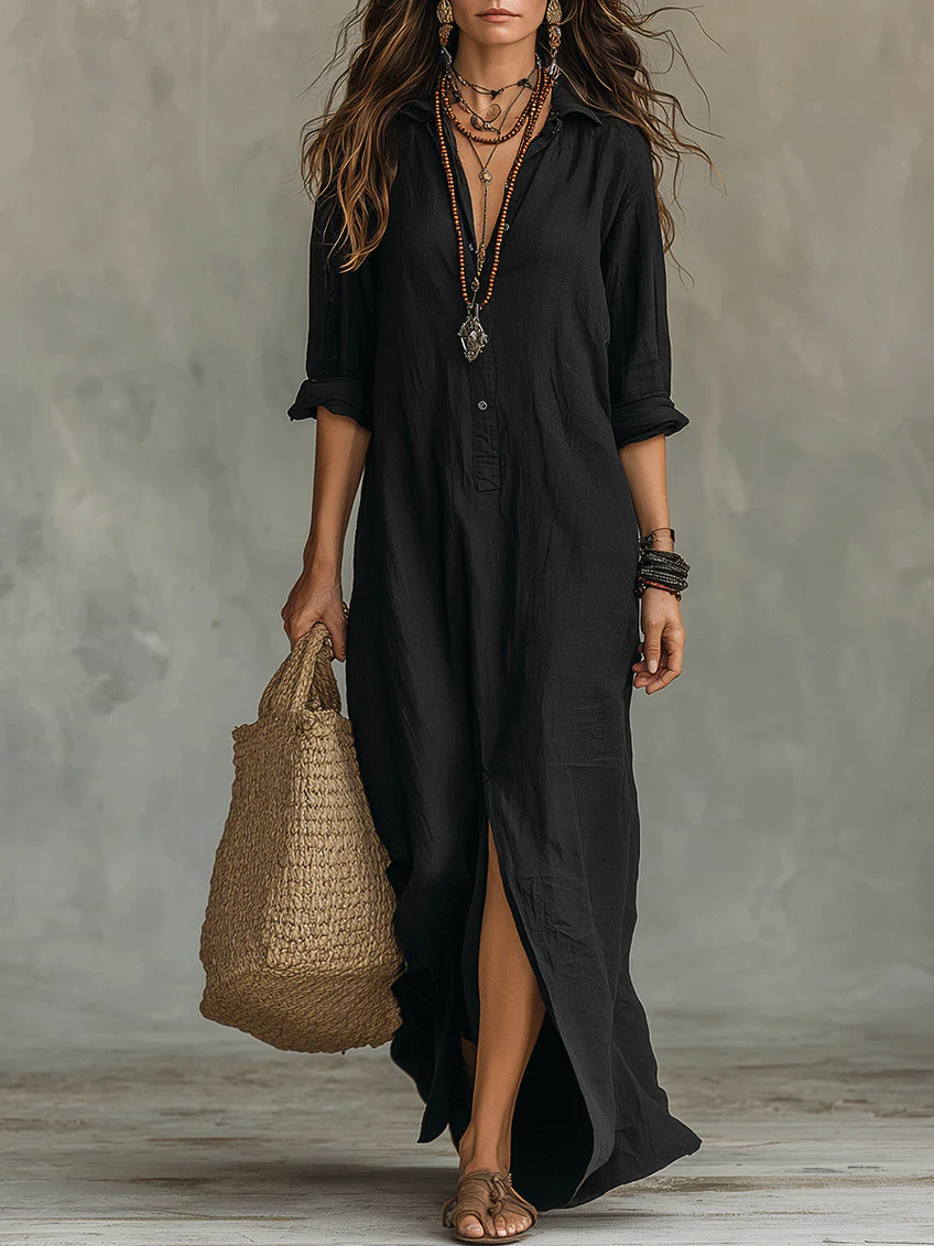 Chantelle | Refined Silhouette Flattering Maxi Dress — Black — Alfa Empire, view 1