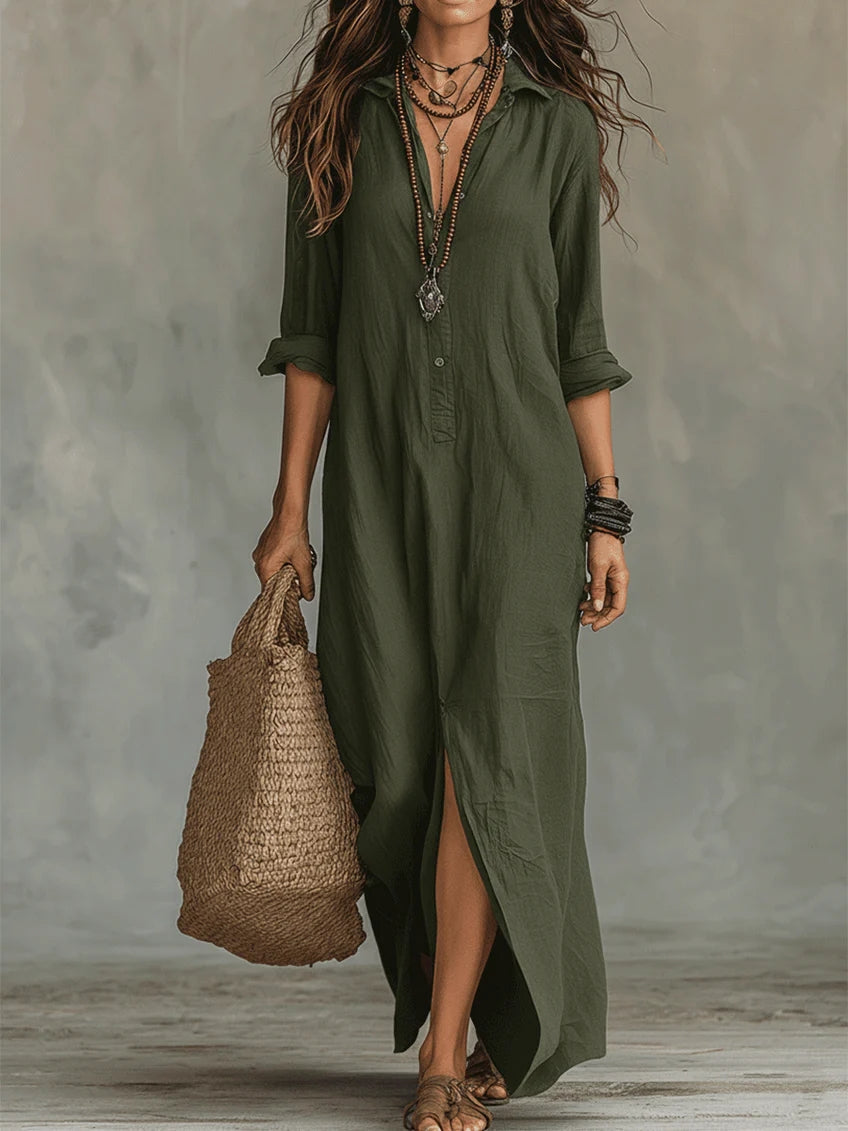 Chantelle | Refined Silhouette Flattering Maxi Dress — Green — Alfa Empire, view 7