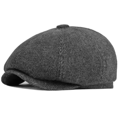 Charles | Classic Everyday Blend Flat Cap — Dark Grey — Alfa Empire, view 1