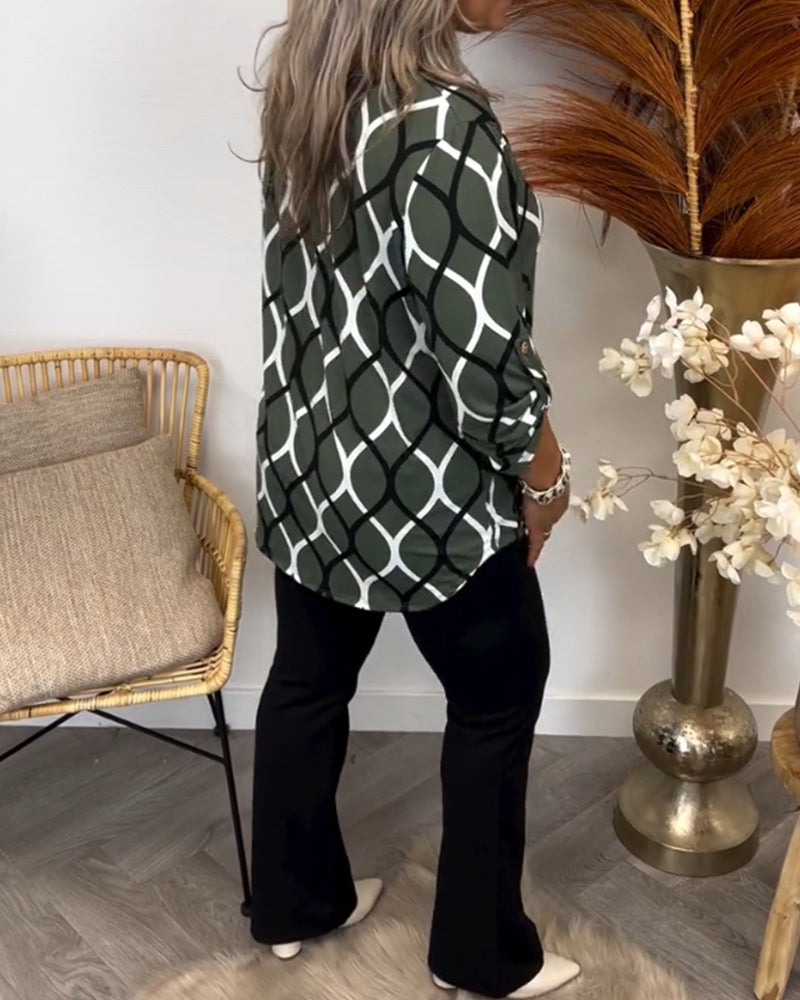 Christabel | Casual Long-Sleeve Patterned Blouse — Alfa Empire, view 7