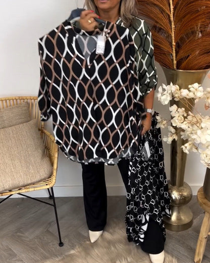 Christabel | Casual Long-Sleeve Patterned Blouse — Alfa Empire, view 10