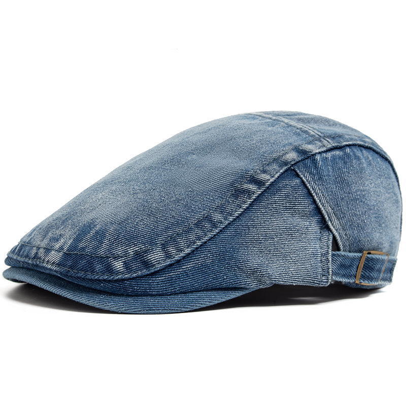 Cillian | Classic Stonewash Flat Cap — Stonewash Blue — Alfa Empire, view 1