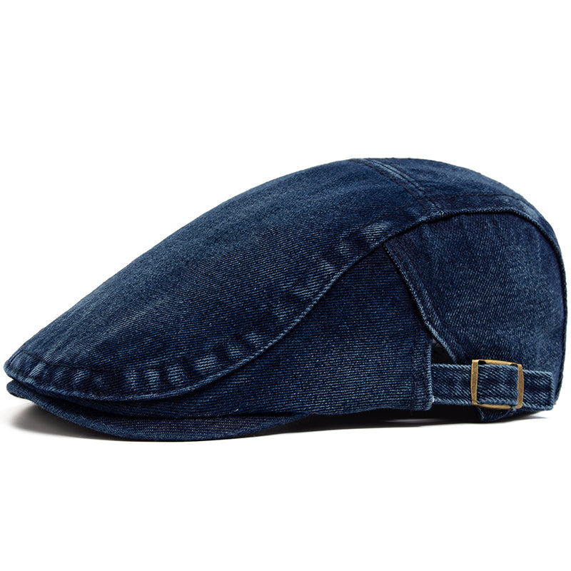Cillian | Classic Stonewash Flat Cap — Heritage Blue — Alfa Empire, view 2