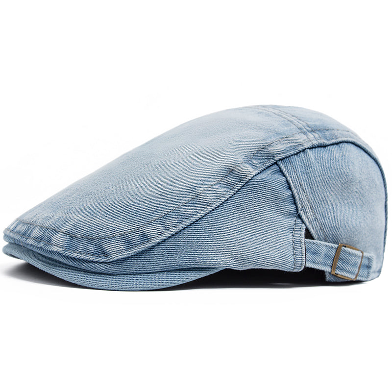 Cillian | Classic Stonewash Flat Cap — Icewashed Blue — Alfa Empire, view 3