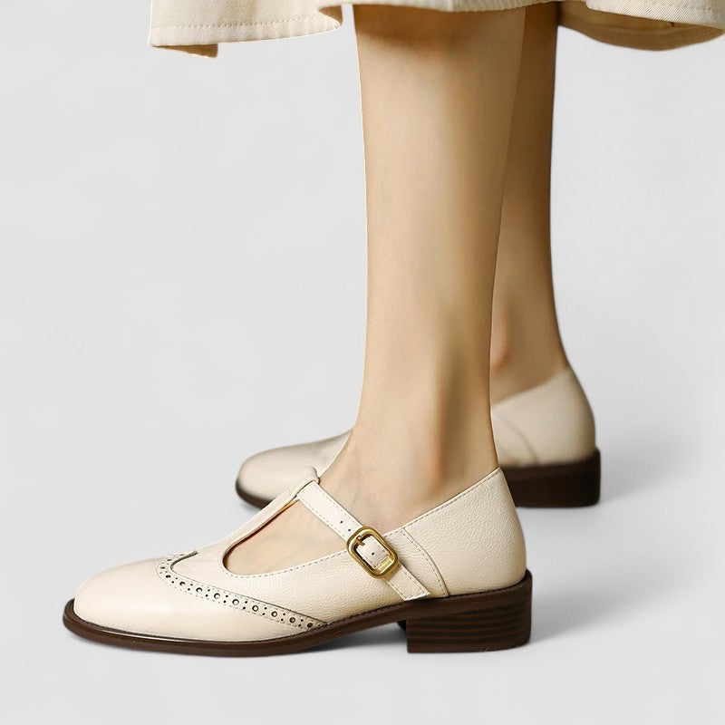Claudia | Classic T-Bar Mary Jane Flat Shoes — Alfa Empire, view 4