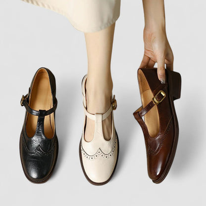 Claudia | Classic T-Bar Mary Jane Flat Shoes — Alfa Empire, view 5