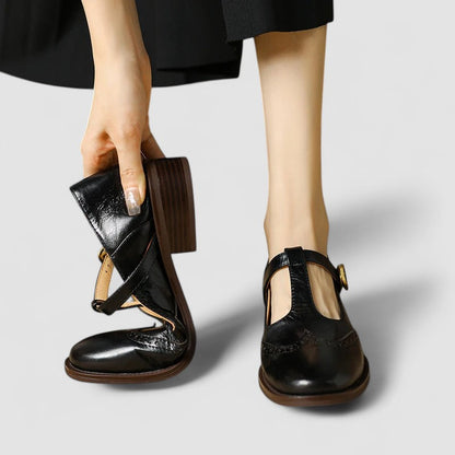 Claudia | Classic T-Bar Mary Jane Flat Shoes — Alfa Empire, view 7
