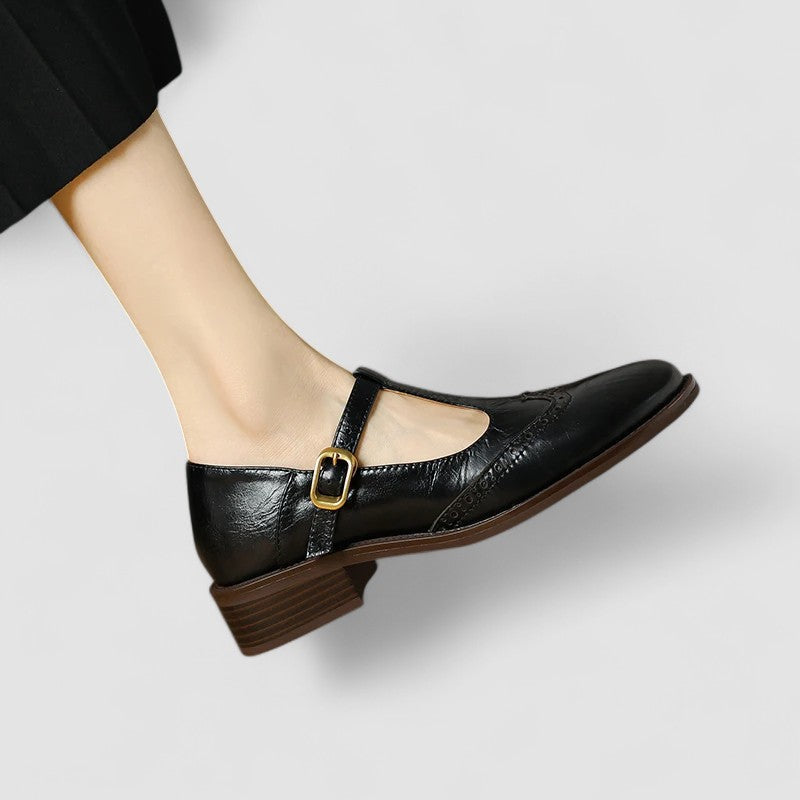 Claudia | Classic T-Bar Mary Jane Flat Shoes — Alfa Empire, view 8