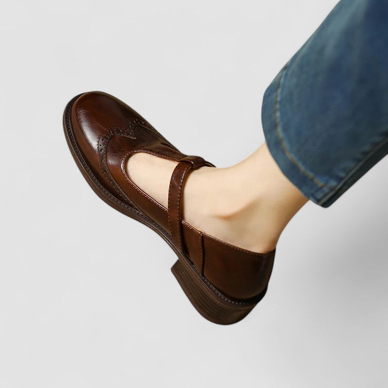 Claudia | Classic T-Bar Mary Jane Flat Shoes — Alfa Empire, view 10