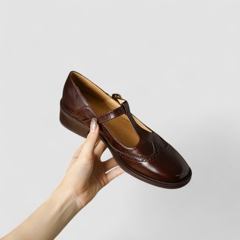 Claudia | Classic T-Bar Mary Jane Flat Shoes — Alfa Empire, view 11