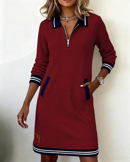 Colette | Chic Long Sleeve Collar Dress — Alfa Empire, view 10