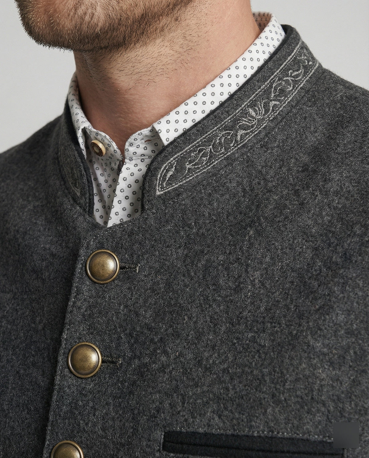 Conrad | Traditional Stand-Collar Waistcoat — Alfa Empire, view 3