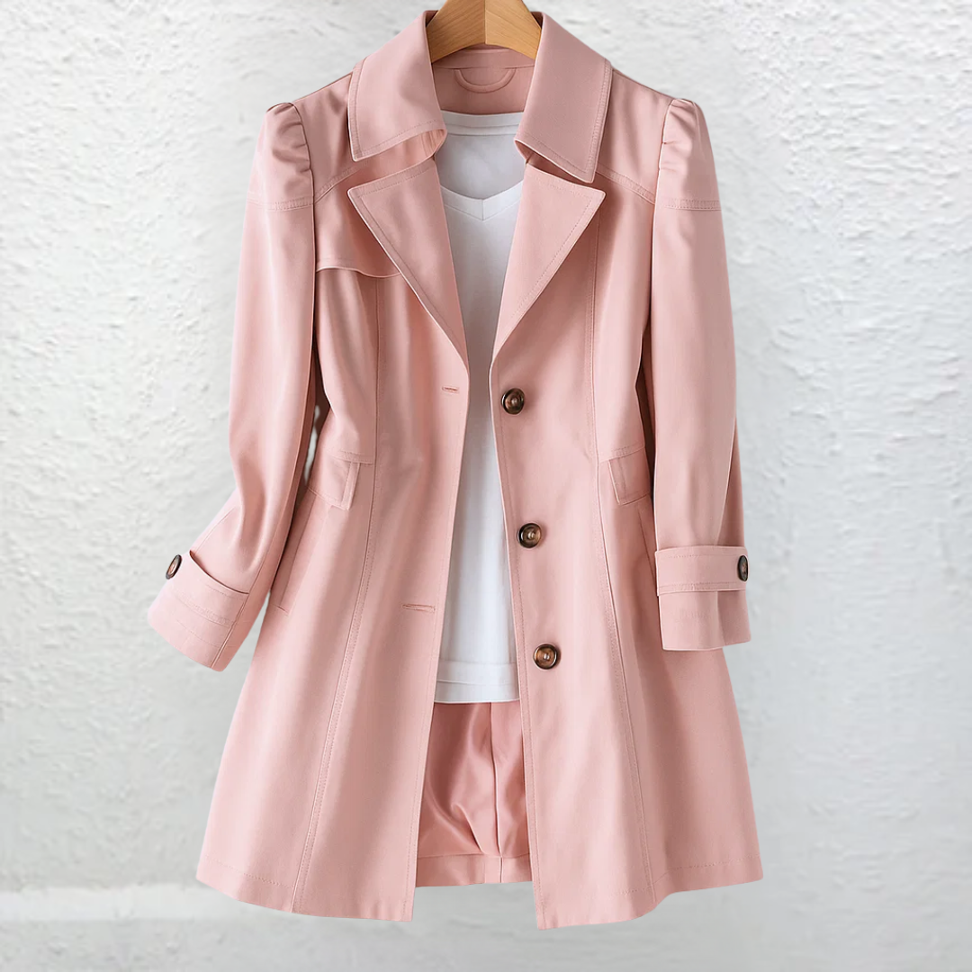 Cordelia | Vintage Trench Collar Coat — Pink — Alfa Empire, view 3