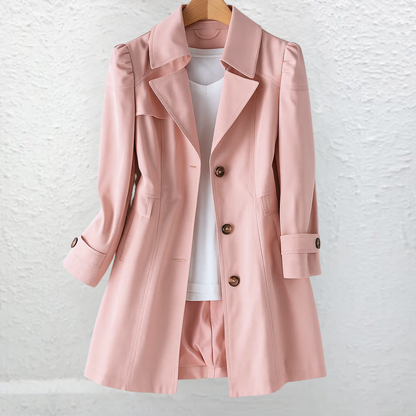 Cordelia | Vintage Trench Collar Coat — Pink — Alfa Empire, view 3