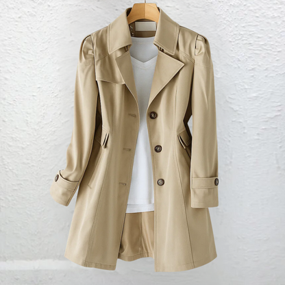Cordelia | Vintage Trench Collar Coat — Khaki — Alfa Empire, view 4