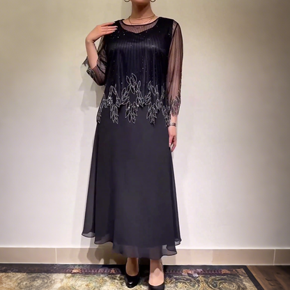 Cordelia | Modern Casual Midi Dress — Black — Alfa Empire, view 2
