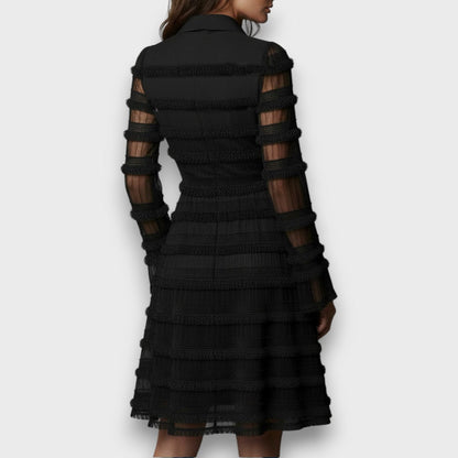 Cornelia | Timeless V-Neck Long Sleeve Dress — Alfa Empire, view 4