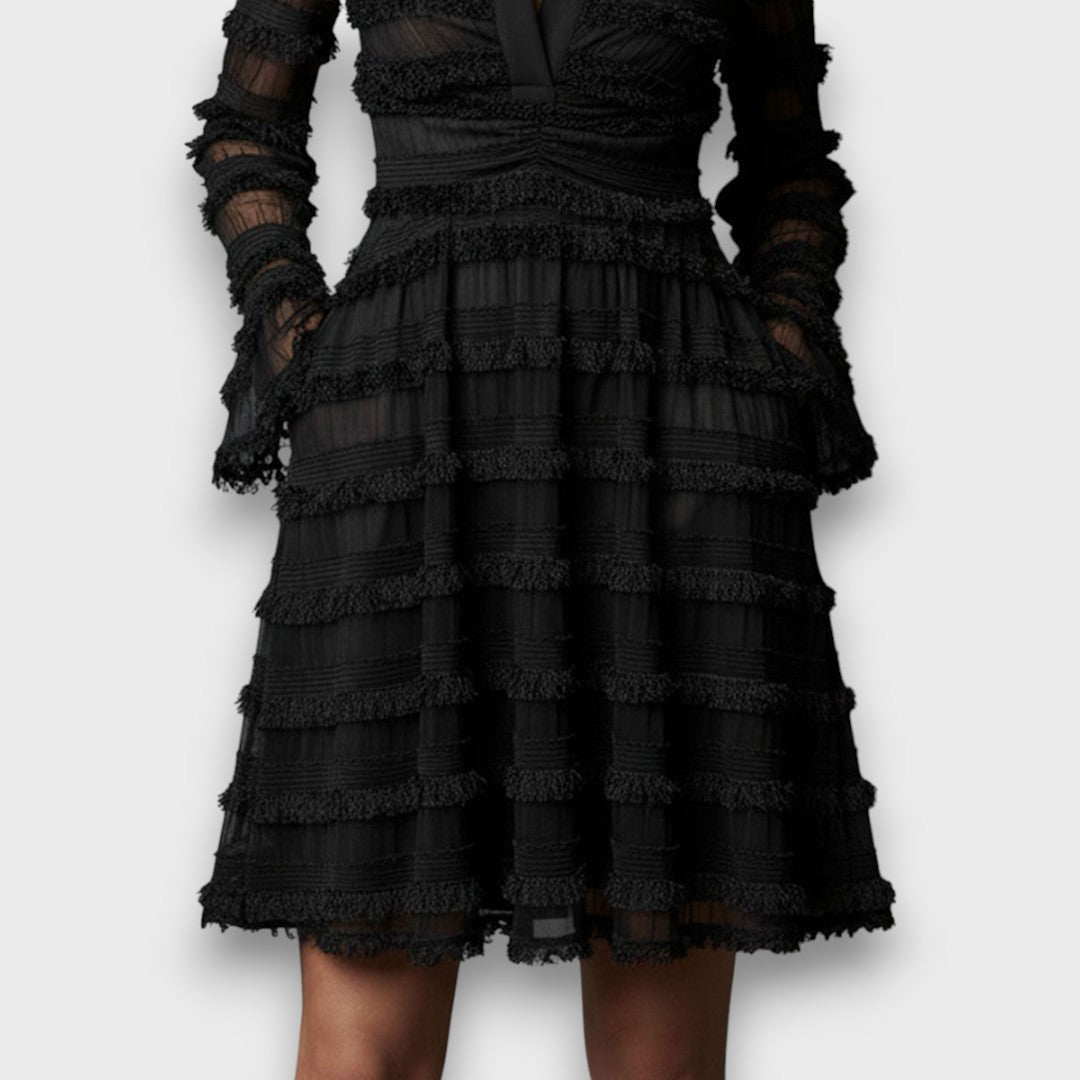 Cornelia | Timeless V-Neck Long Sleeve Dress — Alfa Empire, view 5