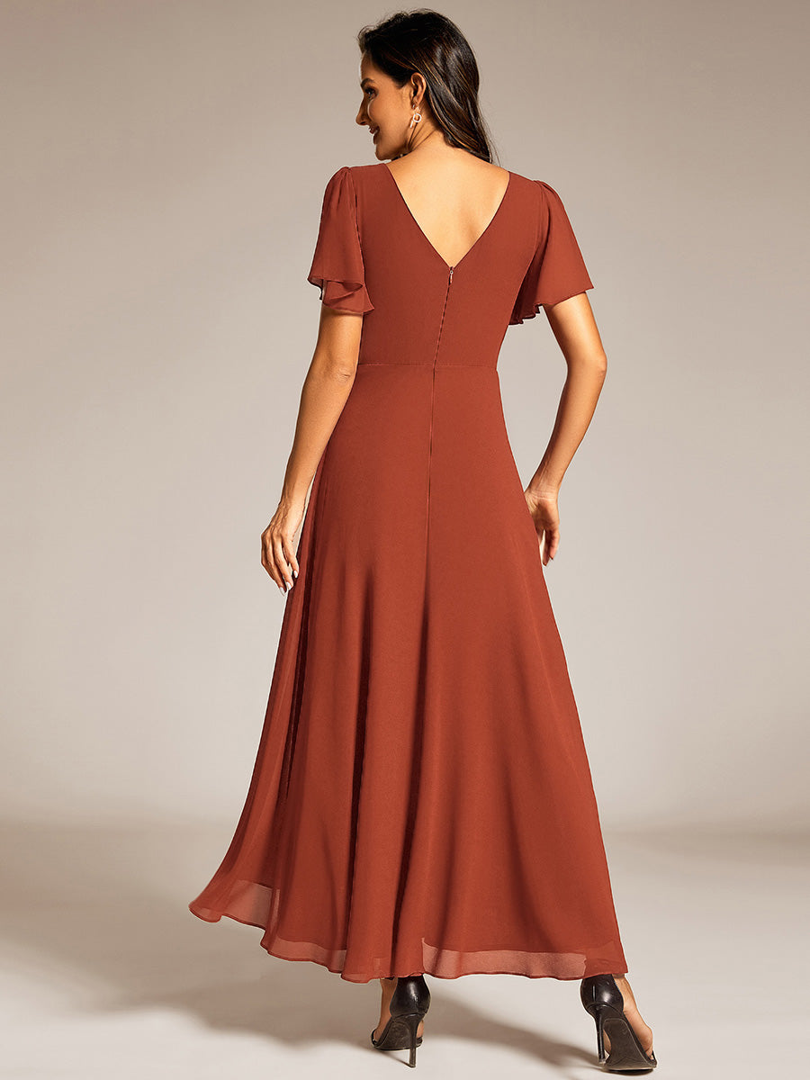 Chiffon High-Low Flowy Wedding Guest Dress